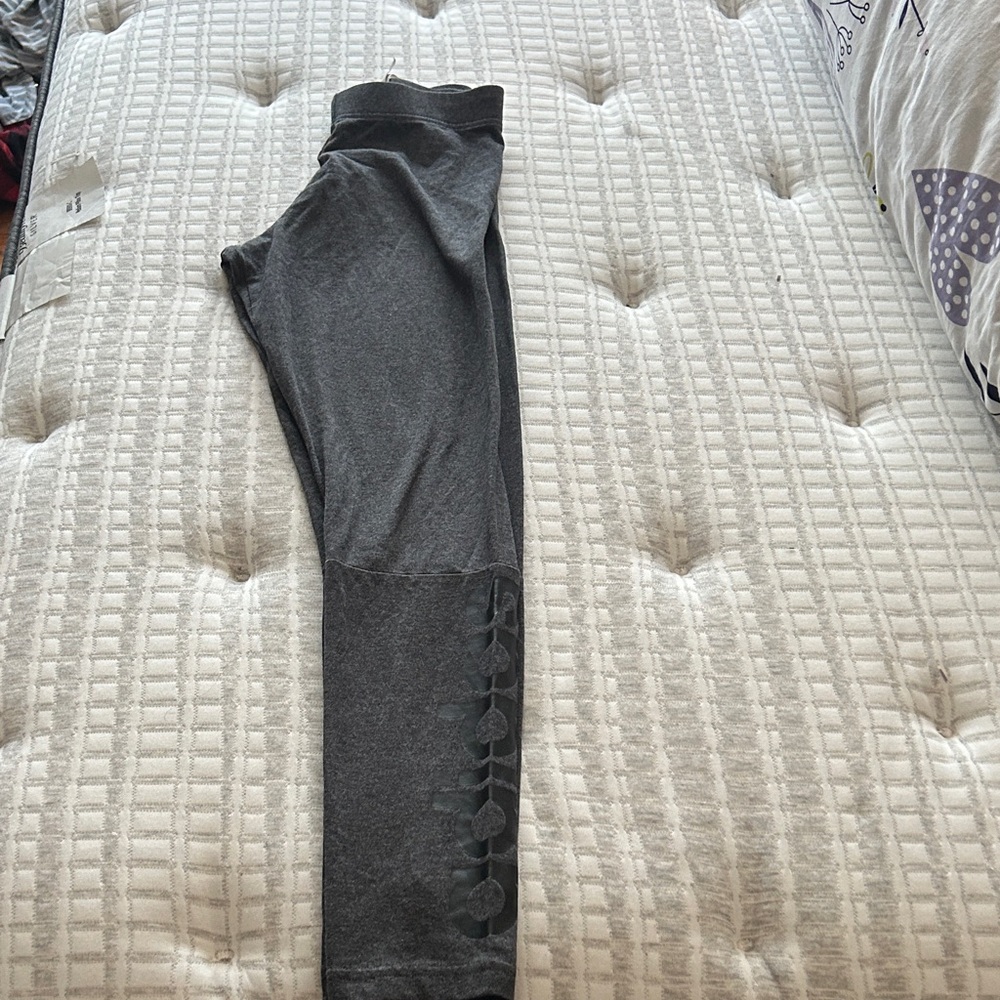 Adidas Charcoal Leggings with Textured Detail